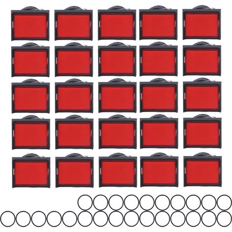 25 pièces interrupteur poussoir momentané auto-verrouillant rectangulaire lumineux 12V BEMLA1611DSJ 16mm (Rouge) (1/5)