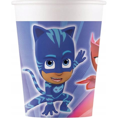 Gobelets en papier PJ Masks 200 ml, lot de 8. (1/2)