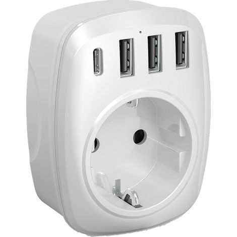Adaptateur voyage UE/US - 4 ports USB - Voltman (1/3)
