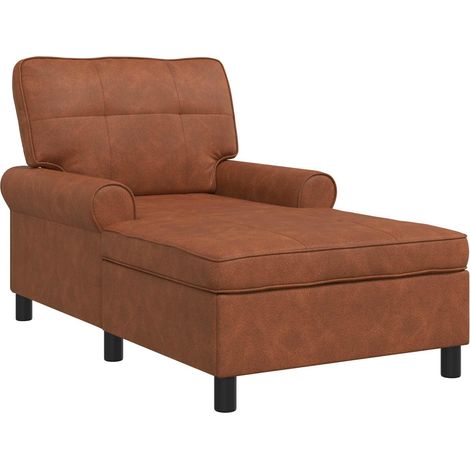 Lounge-Liege mit Kissen Braun 91 x 157 x 91 cm Kunstleder vidaXL