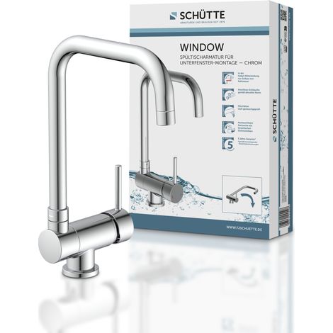 Schütte – Mitigeur de cuisine chromé – Bec rabattable et orientable – Démarrage à eau froide – Hauteur sous bec 260 mm – Laiton