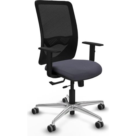 Chaise de bureau piqueras y crespo Zulema noir aluminium maille (1/2)