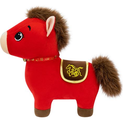 Cheval En Peluche - Figurine Poney Debout - Décoration Bureau Et Intérieur - Cadeau Anniversaire Ou Inauguration - 1 Pièce (1/5)