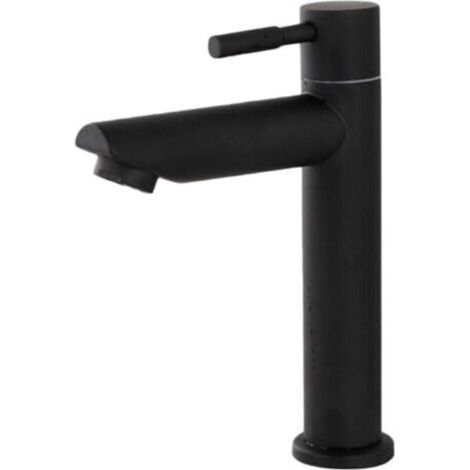 Robinet de Lavabo Facile à Installer en Acier Inoxydable noir Robinet de Lavabo de salle de bain pour le Ménage