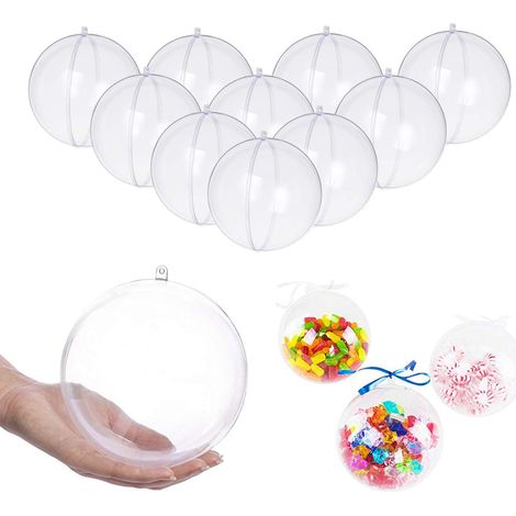 Bola Acryl Transparente - Diámetro 70 mm o 100 mm - Para Decoración Navideña Boda Fiesta - 10 Unidades (1/5)