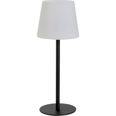 Lampe de table led noire sans fil design moderne rechargeable - Noir mat et blanc opale (1/4)