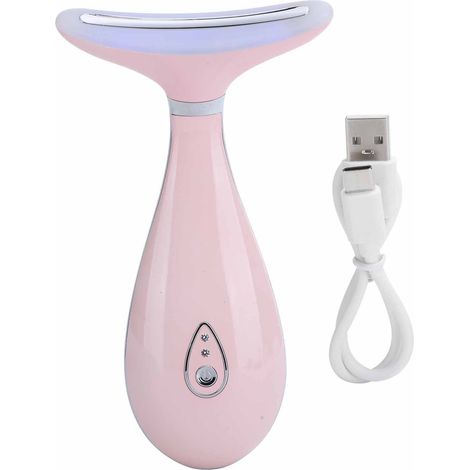 Appareil de Luminothérapie Photon pour le Cou, Anti-Âge et Lissage des Rides - Massager Beauté (Rose)