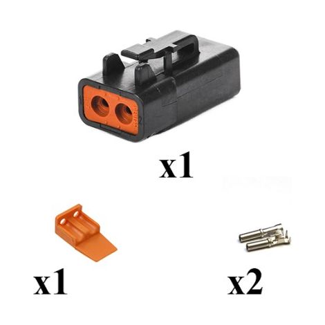 Kit connettore serie DTP maschio porta femmina 2 vie E004