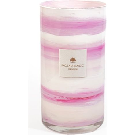 Vase en verre artisanal pour décoration d'intérieur Marble H 20 - Lilas
