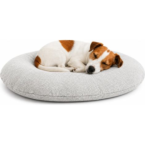 Panier Chien - Coussin Chien et Chat - Ovale Gris Clair - 60 x 50 x 8 cm - Déhoussable - Lavable à 30°C (1/5)