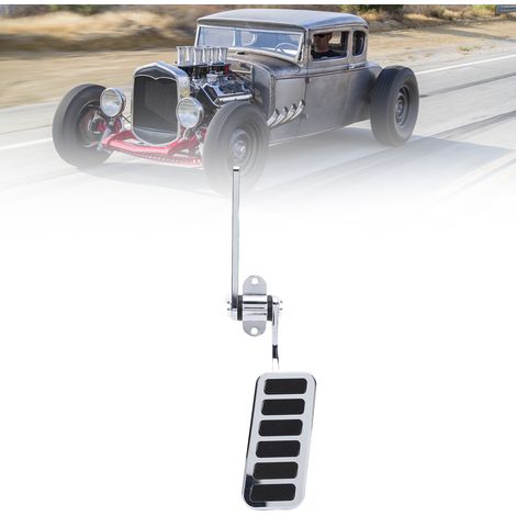 Pédale d'accélérateur universelle en aluminium poli 4,5 pouces x 2 pouces pour voitures classiques, hot rods, street rods et véhicules personnalisés