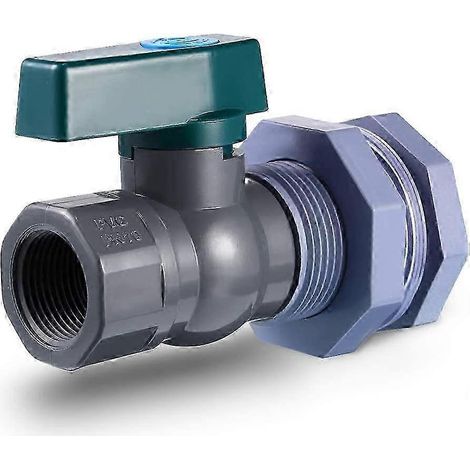 Kit de robinet pour récupérateur d'eau de pluie 3/4" avec raccord de cloison pour aquariums, réservoirs d'eau, baignoires, piscines (1/4)