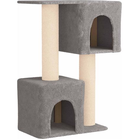 Katzennbaum mit Sisal-Kratzsäulen Hellgrau 114 cm vidaXL (1/5)