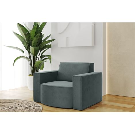 Sessel Designersessel PALMA in Stoff Opera Velvet Opalgrün (1/2)