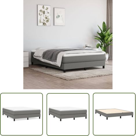 The Living Store Boxspringbett mit Matratze Dunkelgrau 140x200 cm Stoff - Boxspringbett - Doppelbett - Bettenrahmen - Matratze - Matratzenauflage (1/5)