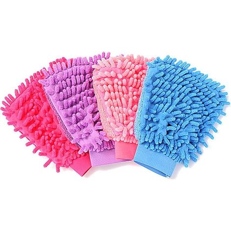 Chiffon Microfibre Pour Vitres Automobile - 21 x 15 cm - Double Face Chenille + Éponge Centrale - Bande Réglable - 1 Pièce (1/5)