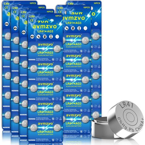 Lot de 60 piles bouton alcalines LR41 1,5 V 392A/192/LR736 (1/5)