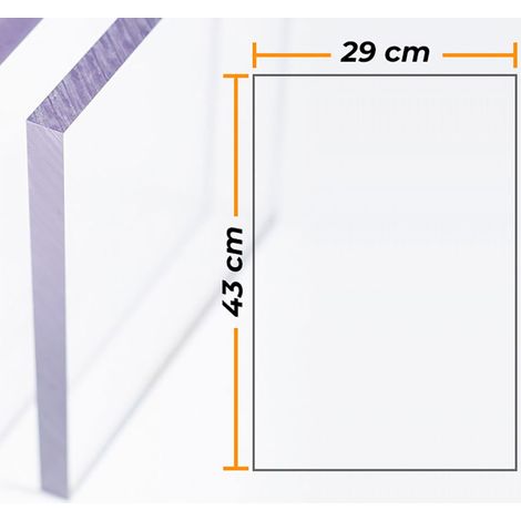 Piastra trasparente in policarbonato 4 mm - 29 x 43 cm