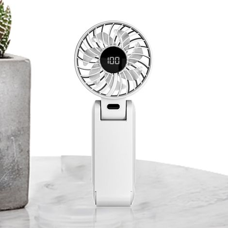 Ventilador portátil Dreuhuing: pequeño ventilador de mano con 100 velocidades Ventilador de exterior, potente accesorio para maquillaje en casa (1/5)