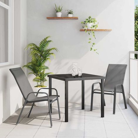 Garten Essgruppe 3 pcs Grau und Schwarz (1/5)
