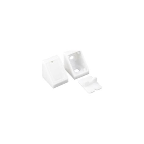 Lot de 20 raccords d'étagère en plastique blanc à angle droit - Vis non incluses - 90 ° (1/5)