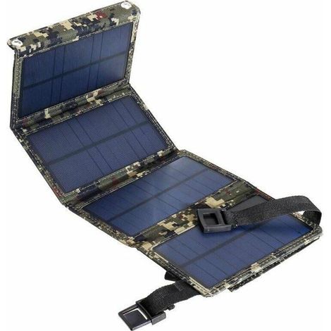 YMYNY Chargeur solaire USB 20W Chargeur de téléphone à panneau solaire portable pour iPhone Smartphones Android iPads Tablettes Android Panneau solaire pliable pour camping en plein air - Le noir (1/5)