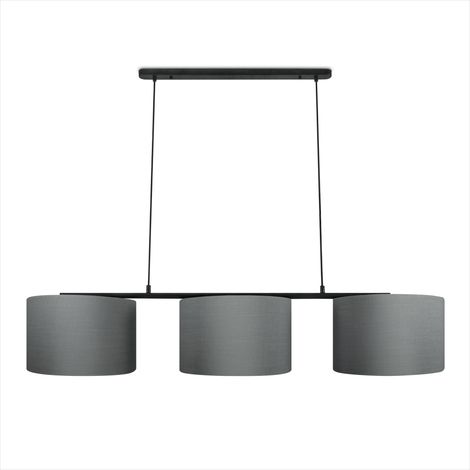 Paco Home Lampadaire LED Lampe De Table Suspension Salon Chambre Salle À Manger E27 Grau Schwarz (Ø38cm) (de), Suspension à 3 flamme (1/4)