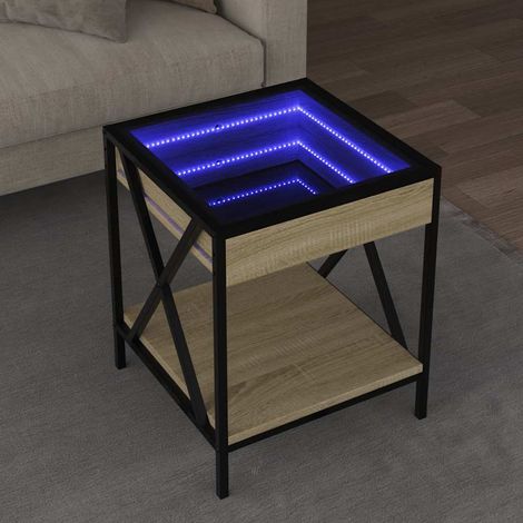 Couchtisch mit Infinity-LED Sonoma-Eiche 40x40x49 cm (1/5)