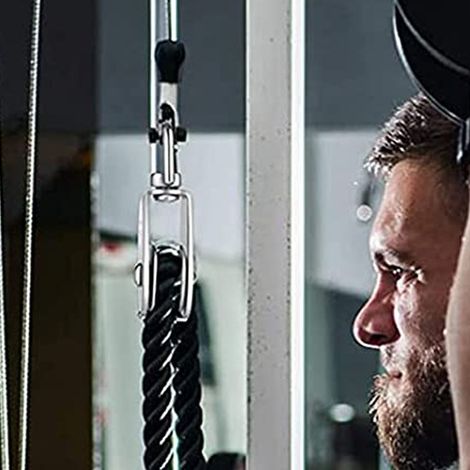 Zwei M25-Doppelrollen zu verkaufen. Diese Rollen aus Edelstahl tragen eine Last von 150 kg. Es handelt sich um robuste, drehbare Rollen für Seilkrane zum Heben von Seilen. (1/5)