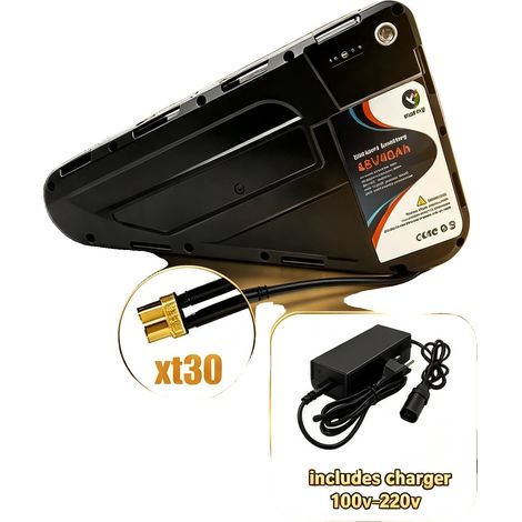 Batería de iones de litio para bicicleta eléctrica, 48 V, capacidad de 40 Ah, 48V-XT30-40AH (1/2)