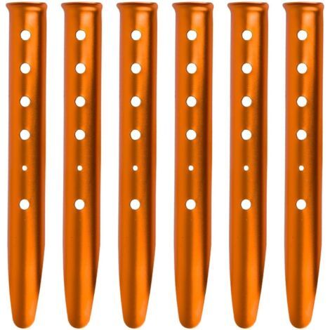 royaluxe-Piquets de tente en alliage d'aluminium Piquets de sable en forme de U 31 cm 6 pièces Piquets de fixation pour neige Plage Camping Randonnée (Orange - En forme de U - 31 cm) (1/5)