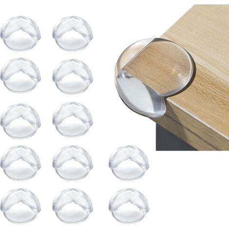 12 transparente Eckenschützer für Tische und Möbel, kindersicher und unauffälliges Design