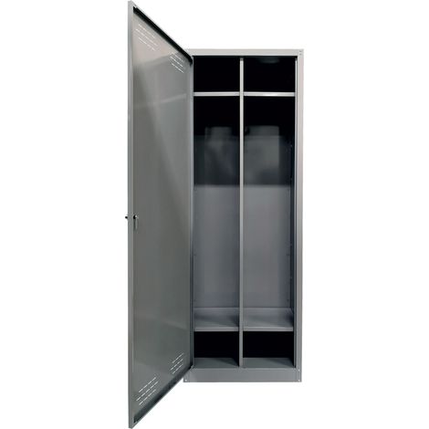 Armadio Spogliatoio Sporco Pulito 1 Anta 60x40x167 cm in Metallo Verniciato Grigio Chiaro (1/2)