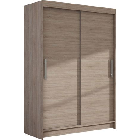 Armoire Closico Pacron I, Truffe chêne, 200x120x58cm, Portes d'armoire: Coulissantes, Nombre d'étagères: 5