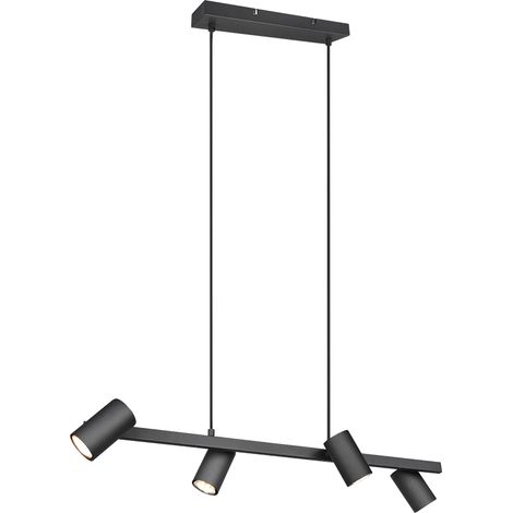 Suspension Noire 4 Spots GU10 Orientables Marley Trio Lighting (1/5)