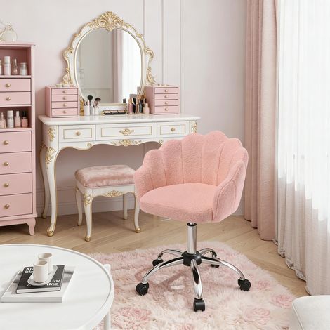Chaise de maquillage moderne, chaise de bureau au design fleur et feuille, chaise de bureau confortable (chaise de bureau uniquement) (1/4)