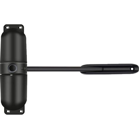 1 - Ferme-porte - Ressort de traction - Acier massif noir - Fermeture automatique réglable - Intérieur et extérieur - Jardin et portail - Noir - 12x11,6cm (1/5)