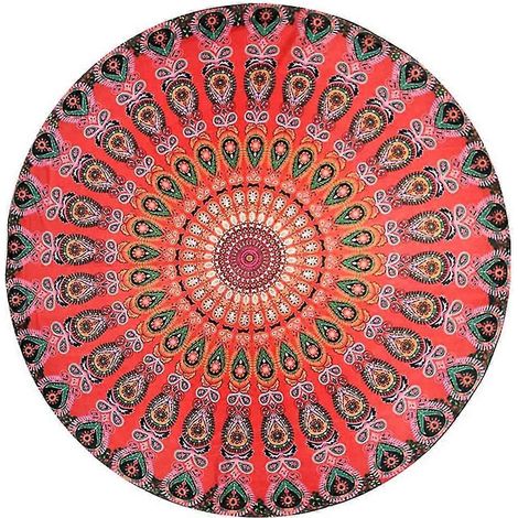 Filiyano-Écharpe ronde, tapis mandala, tapisserie, couverture de pique-nique de plage, tapis de jardin bohème (1/4)