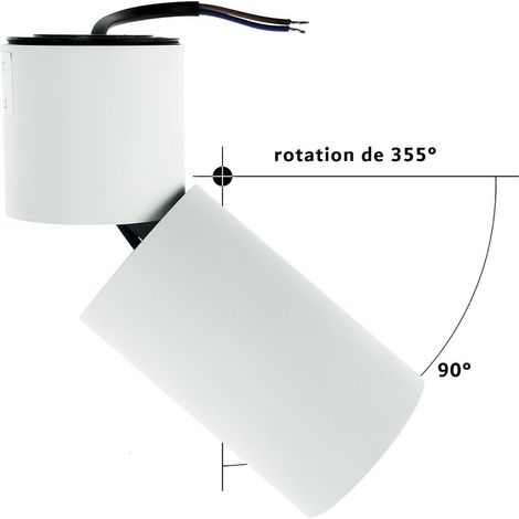 Spot LED Plafonnier Moderne Applique 12W CRI90 Vertical Horizontal Rotation, ø60mm 4000K Blanc Neutre - Digilamp (1/5)