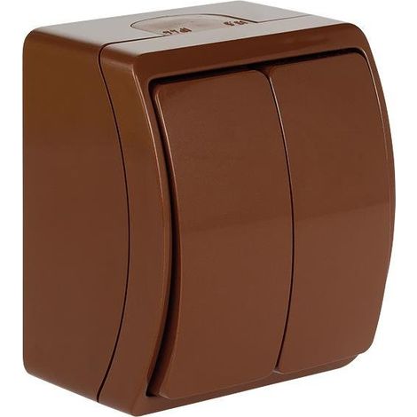 Interrupteur double allumage étanche marron IP44 KOALA