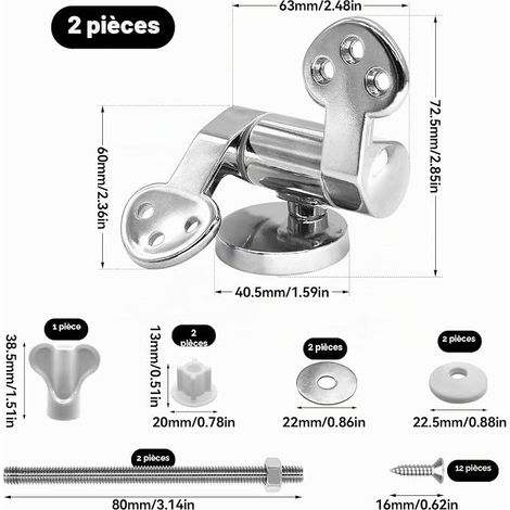 Toilet Seat Hinge Fasteners Kit Replacement Toilet Seat with Zinc Alloy Fixings Replacement Hinges for Toilet Seat (1/4)