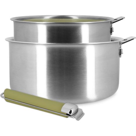 Lot de 2 casseroles 16/20cm en acier inoxydable, AGLAE (1/3)