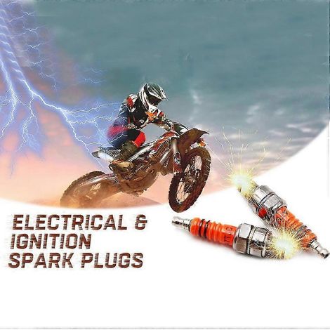 Bougie d'allumage A7TJC pour moto, compatible GY6 50cc, 70cc, 90cc, 110cc, 125cc, quad et moto tout-terrain 50, 125, 150cc (3 pièces) (1/4)