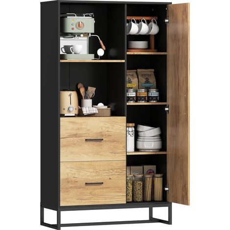 HOMCOM Storage Cabinet, Kitchen Pantry Cupboard with Drawers, Shelves