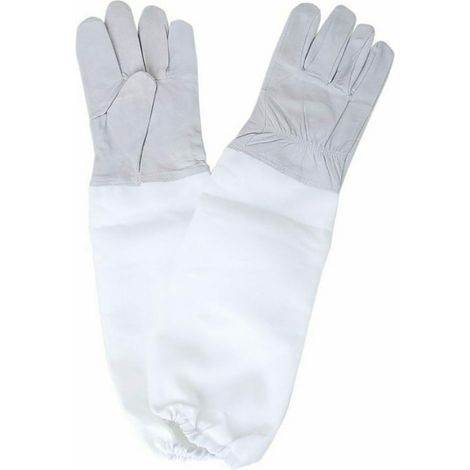 1 Paire Gants apiculture, manchons longs aérés en peau de chèvre pour protection rucher (1/5)