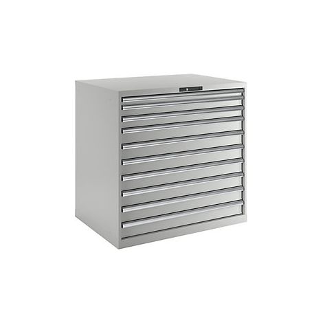 Cajonera con 10 cajones  A x P x H 1023 x 725 x 1000 mm  gris