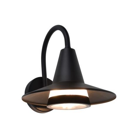 Applique extérieure Swan IP54 en aluminium noir mat – Douille E27 pour ampoules LED décoratives – Installation rapide sans outils – Lutec (1/5)