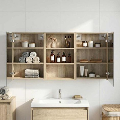 vidaXL  Bathroom Cabinet Set  3 pcs 126 x 16 x 62.5 cm Engineered wood