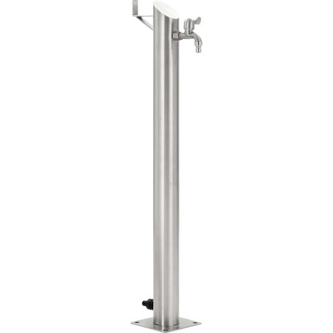 Garten-Wassersäule Edelstahl Rund 95 cm