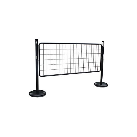 Juego de postes barrera con reja  2 postes  1 reja  negro (1/2)